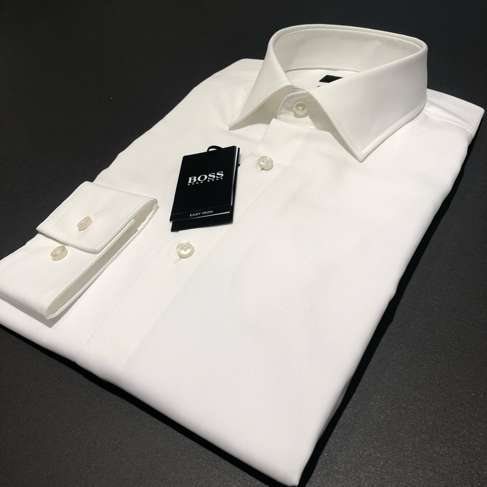 White SLIM FIT point collar Hugo Boss dress shirt
